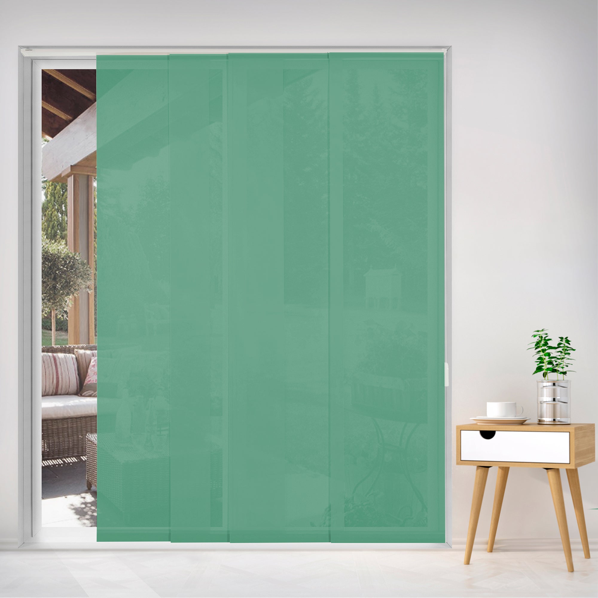 panel japones translúcido classic color sea green