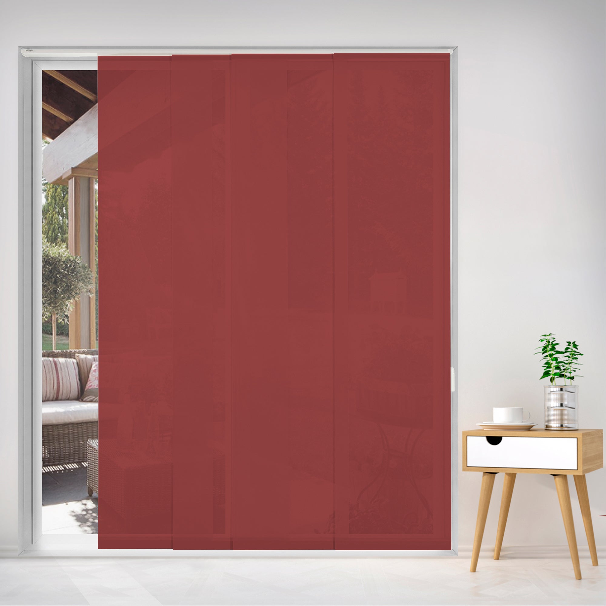 panel japones translúcido classic color crimson