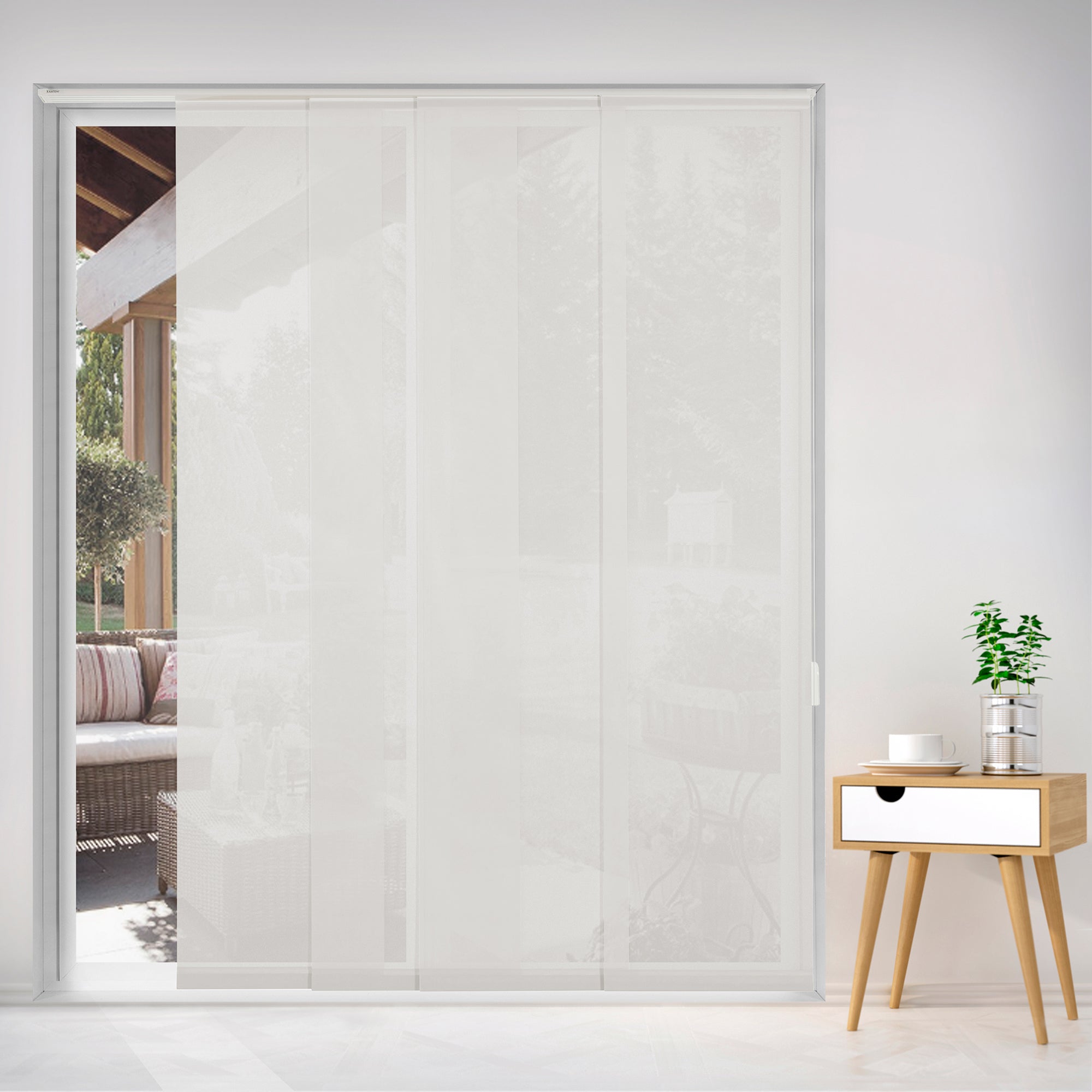 panel japones translúcido classic color white