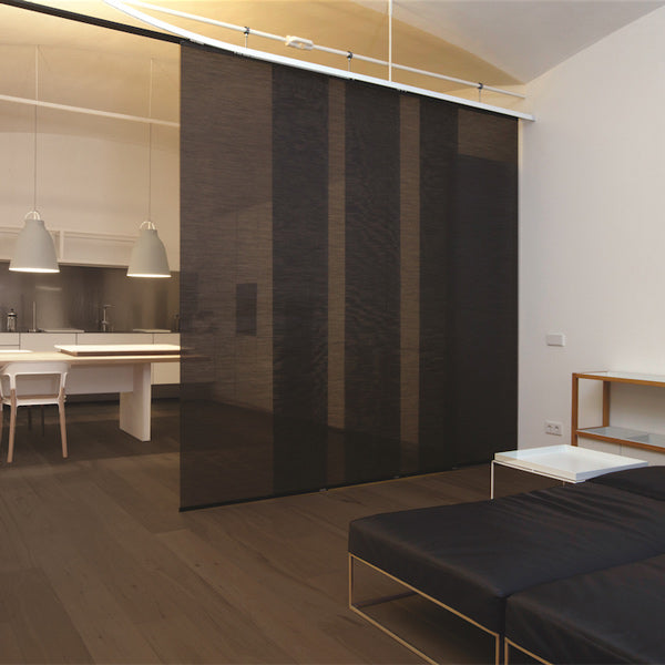 paneles japoneses tejido sostenible 14% apertura color ebony