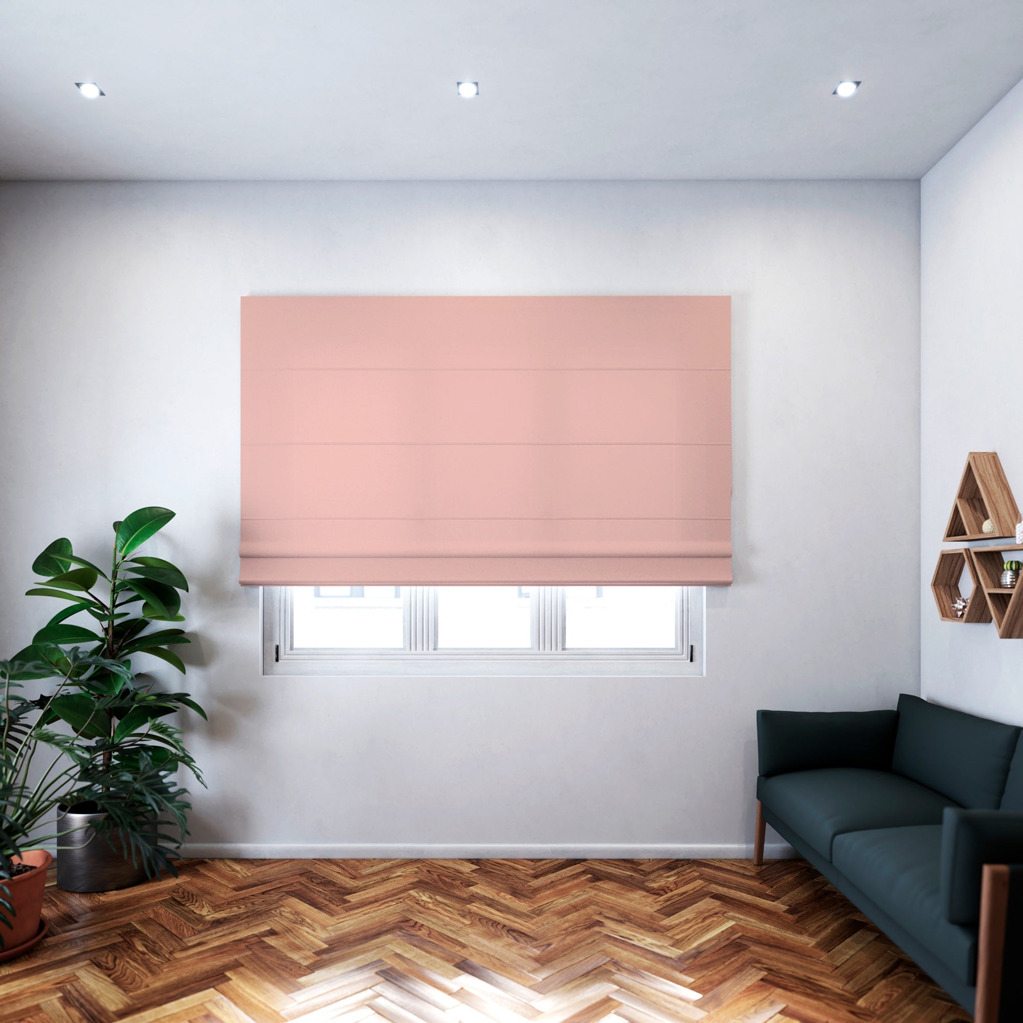 estor cortina plegable traslúcido amber rosa kaaten