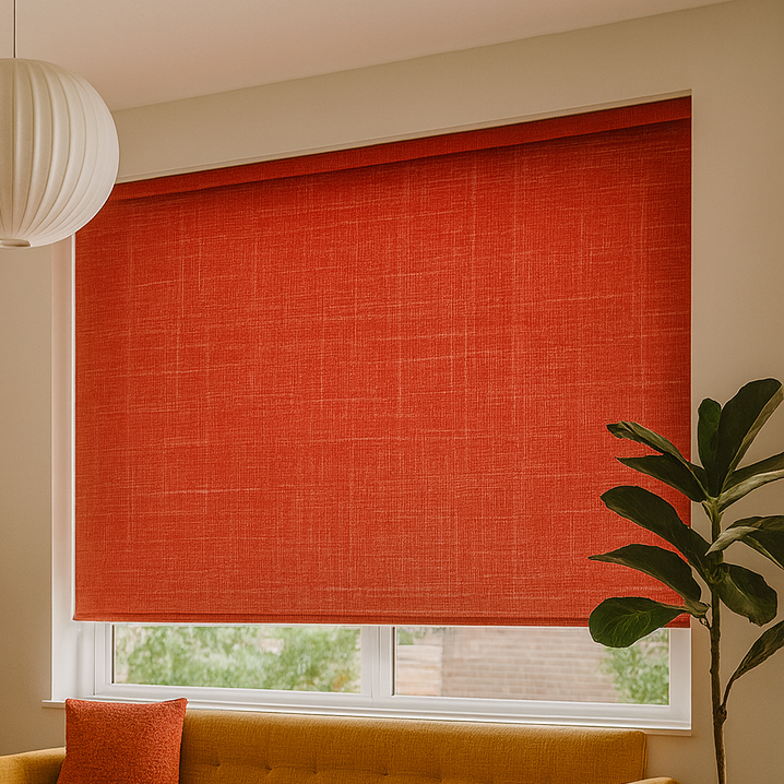 Estor Enrollable Translúcido Shantung Rojo