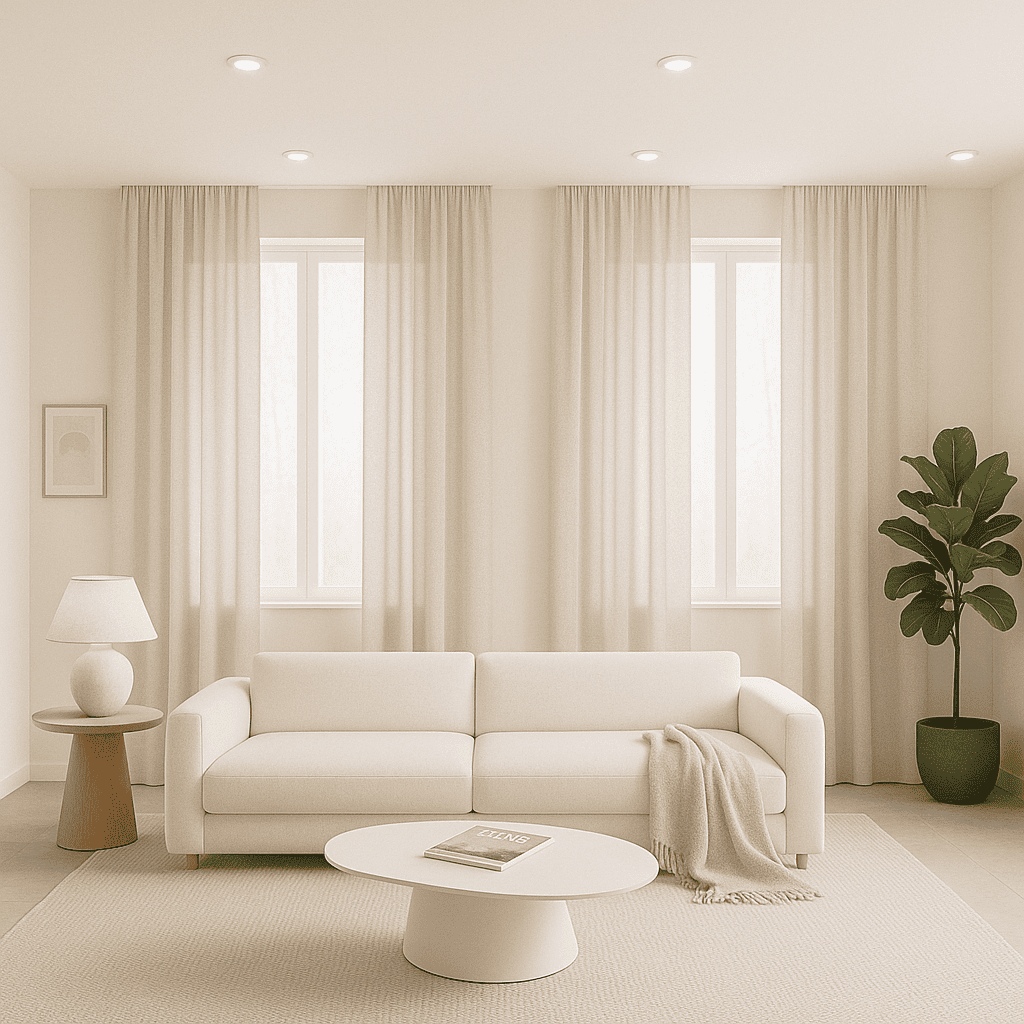 Cortina Tradicional de Tela traslucida Karakum Beige natural 