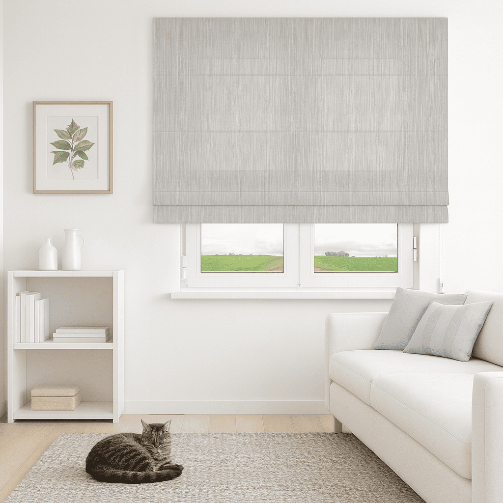 Estor Plegable Translucido Gris ideal para salones y dormitorios