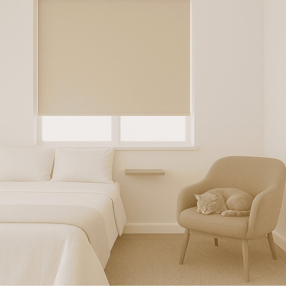 Estor enrollable opaco térmico dormitorio camel