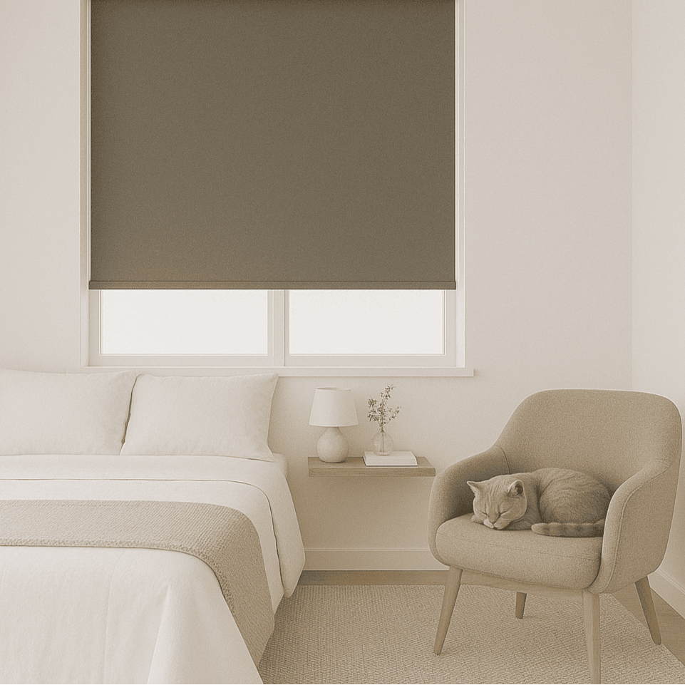 Estor enrollable opaco termico dormitorio gris 