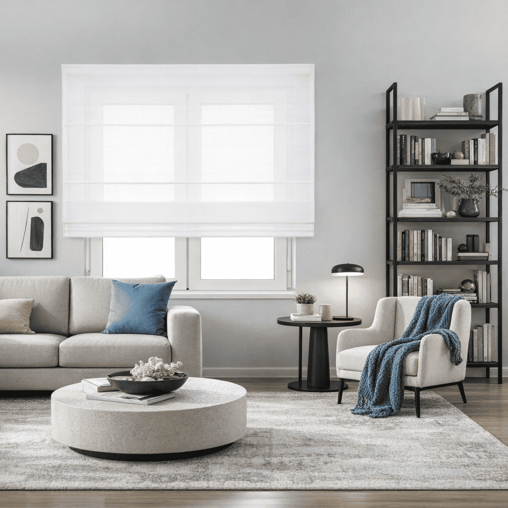 Estor Plegable Translúcido Loneta Blanco