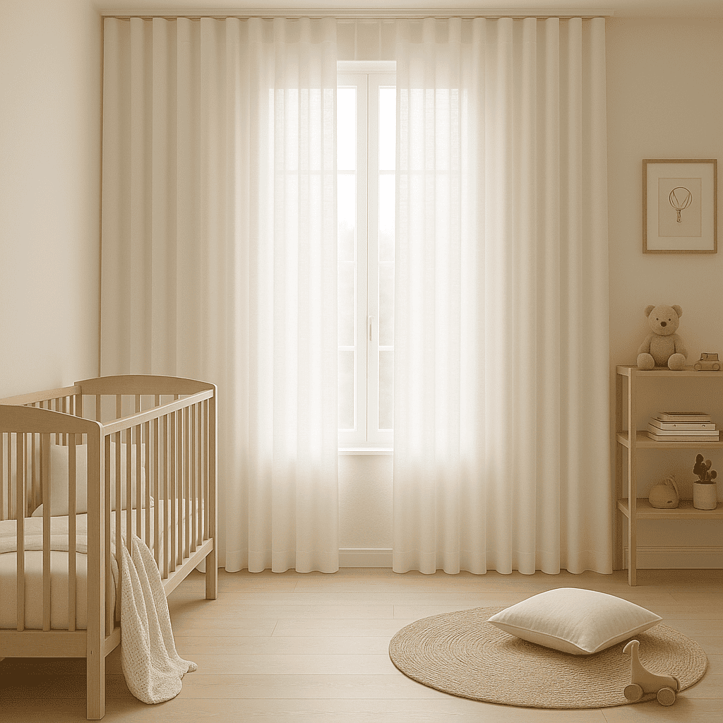 Cortina Onda Perfecta + Riel Translúcido Chamonix Lino