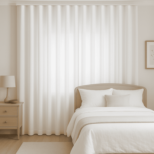 Cortina Onda Perfecta + Riel Translúcido Nubia Blanca